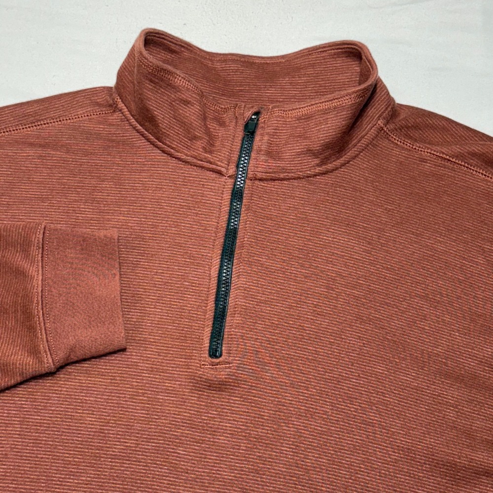 Carhartt 1/4 Zip Pullover Mens XL Rust 102837 Relaxed Fit Waffle Knit Workwear